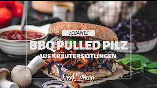 BBQ "Pulled-Pilz" für vegane Burger | einfaches & schnelles Rezept • Food'n'Photo