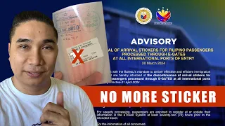 NO MORE Arrival Stickers | Philippine travel advisory updates April 2024