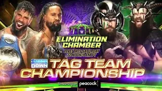 The Viking Raiders vs. The Usos - Smackdown Tag Team Title Match: WWE ELIMINATION CHAMBER 2022