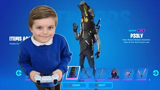 Surprising My 8 Year Old Kid Giving Him The NEW TECH FUTURE Skin Pack After School Unlocking Tech