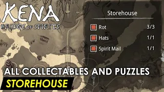 Kena - All Collectibles Walkthrough (Storehouse) All Rot, Hat, Chest, Flower Shrines, Location Guide
