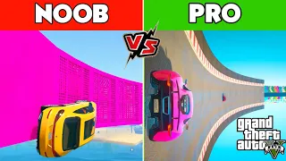 NOOB Vs PRO IN GTA 5 MEGA RAMP! (Funny)