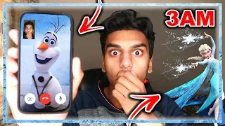 DO NOT FACETIME OLAF (FROM FROZEN 2) AT 3AM!! OMG HE ACTUALLY ANSWERED! *ELSA CAME TO MY HOUSE*