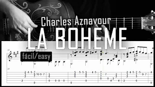La Bohème ( Charles Aznavour) - Fingerstyle guitar -  Arreglo solista con partitura y tablatura