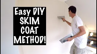 The EASIEST WAY to SKIM COAT a wall!!!