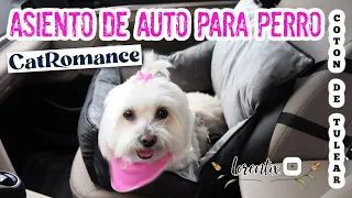 CATROMANCE Asiento de Auto para PERROS, Perro seguro, Coton de Tulear I Lorentix