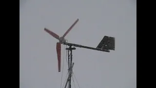 Часть-2. Выработка от ветрогенератора за сутки. При ветре 5-6-6,5 м/с.