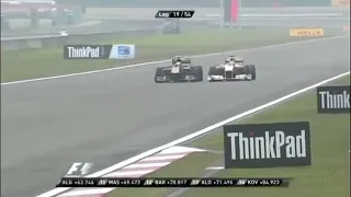 Jaime Alguersuari overtake on Adrian Sutil Chinese GP 2010