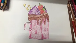 How to draw milkshake/ice cream milkshake shake drawing