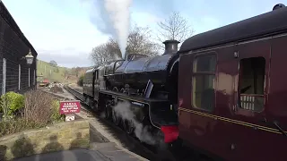 45690 Leander, at Oakworth, at 4:29pm on Sunday 12th March 2023. Please subscribe to my channel.