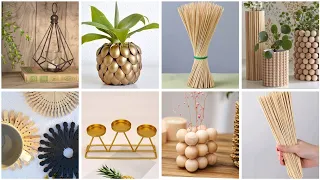 أفكار ✨بعصي وعيدان خشبية اصنعي ديكورات راقية لزينة بيتك بأقل تكلفة #deco #diy #idea #1001ideas