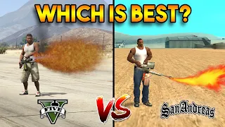 GTA 5 FLAMETHROWER VS GTA SAN ANDREAS FLAMETHROWER : WHICH IS BEST?