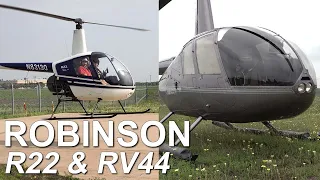 2 Robinson Helicopters! R22 and R44 Landings - EAA 1246 Event