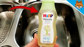 Dump baby oil in your sink and WATCH WHAT HAPPENS 💥