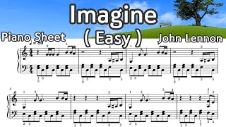 Imagine -Easy Piano Music Sheet - John Lennon  - by SangHeart Play