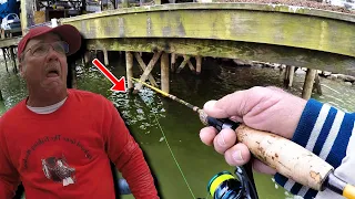 I Can't BELIEVE What I HOOKED UNDER THIS DOCK While Crappie Fishing!!!