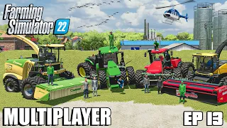Harvesting 1.200.000L of GRASS SILAGE | Community Multiplayer | Farming Simulator 22 | Episode 13