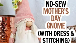 No Sew Mother's Day Gnome / Spring Gnome / Girl Gnome with a Dress / DIY Gnome / Gnome Pattern