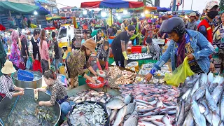 Fish &Seafood Early Morning Market @Chhbar Ampov Vs Fish & Seafood Early Morning Market @Prek Phnov