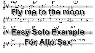 Fly me to the moon - Easy Solo Example for Alto sax