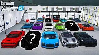 CLEANING OUT GRANDPA'S GARAGE! (20 SUPERCARS) | Farming Simulator 22