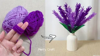 Easy Lavender Flower Making with Woolen - Room Decoration Ideas - Wool Design - DIY Handmade Crafts