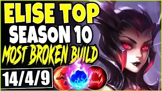 TOP LANE OP ELISE SEASON 10 BUILD | ONE SHOTS? EASY! MOST BROKEN BUILD | LoL TOP Elise s10 Gameplay