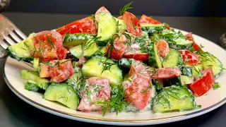 🍅🥒A cool salad in 5 minutes, the taste of which you can't forget!