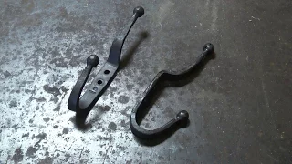 Forging a coat hook with ball ends