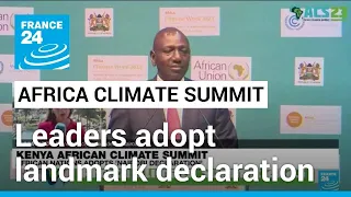 Africa climate summit adopts ‘Nairobi declaration’ calling for global tax on fossil fuels
