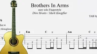 Brothers in Arms - Dire Straits easy solo Fingerstyle, TAB lesson