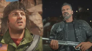 Rambo Is Shocked About Skynet Terminating All Humans In The Future - Mortal Kombat 11