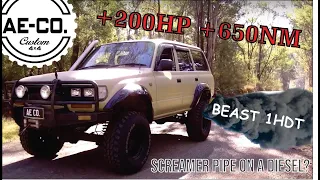 BEAST 200HP/650NM 1HDT powered 80 series LANDCRUISER with screamer pipe - THE RUNDOWN