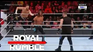 Aj Styles Vs Kevin Owens & Sami Zayn Handicap Match Full Match - WWE Royal Rumble 28 January 2018