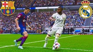 MBAPPÉ EPIC DEBUT FOR REAL MADRID IN AN EL CLÁSICO (REAL X BARCELONA) VIDEO GAME SIMULATION PES2022