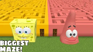 What is the BIGGEST MAZE TO CHOOSE SPONGEBOB OR PATRICK in Minecraft - Gameplay - Coffin Meme