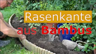 ✅ Bambus RASENKANTE selber setzen ▶️ Mähkante ohne Beton [IN 3 SCHRITTEN]