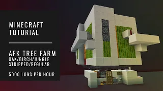 AFK Tree Farm OAK | BIRCH | JUNGLE | SPRUCE - 5000 logs/hr - Minecraft Tutorial