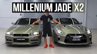 2 x Millennium Jade GT-R's | R34 Nissan Skyline GT-R V-Spec II Nur | R35 GT-R T-Spec