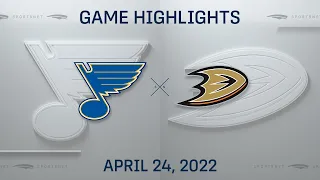 NHL Highlights | Blues vs. Ducks - Apr. 24, 2022