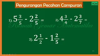 PENGURANGAN PECAHAN CAMPURAN #pecahan #pecahancampuran #penguranganpecahan