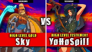 GGST | Sky (Goldlewis) VS YoHoSpill (Testament) | Guilty Gear Strive High level gameplay