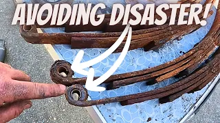 How to Replace Tandem Axle Leaf Springs! **DISASTER AVOIDED**