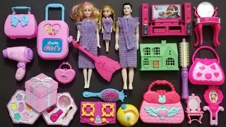 Purple barbie doll family |2 minutes Satisfying unboxing hello kitty cute barbie dolls |ASMR video