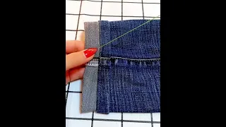 Jeans are too long at the hem, shorten it with this sewing method