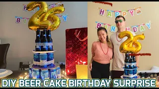 Pinterest Inspired Beer Cake | Dollar Tree budget design |Birthday Surprise for Husband