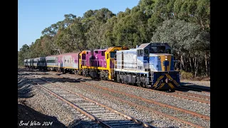 Trackside: 707 Ops. Special, QUBE Steel and Aurizon's first 7MB1 at Tallarook- 27/4/24