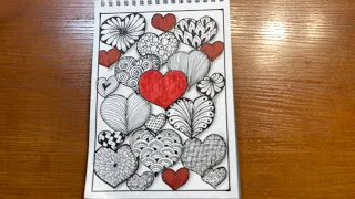 Let’s draw hearts! Doodle art.#easydrawings #doodleart #howtodraw #zentangleart