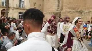 Ofrenda Fallers Pel Món desde la Puerta de la Catedral de Almeria