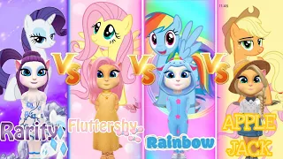 My Talking Angela 2 😍 || My Little Pony 🐎 || Rarity Vs Fluttershy Vs Rainbow Vs Apple Jack